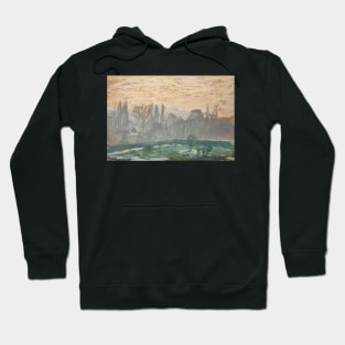 Winter Landscape with Evening Sky by Claude Monet Hoodie